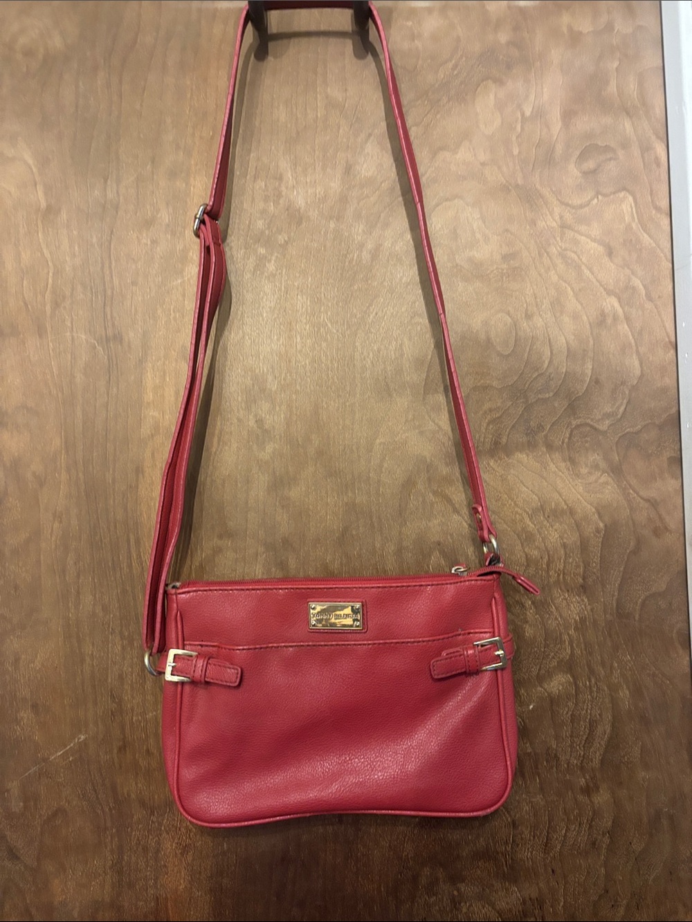 Tommy Hilfiger Red Leather Crossbody Bag